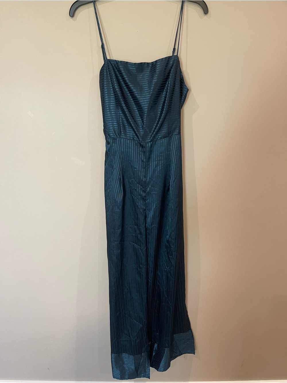 Endless Rose Teal Satin Jumpsuit